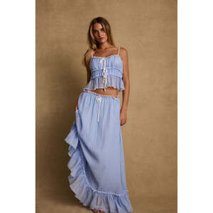 12th Tribe Dahlia Blue Maxi Skirt Size MM